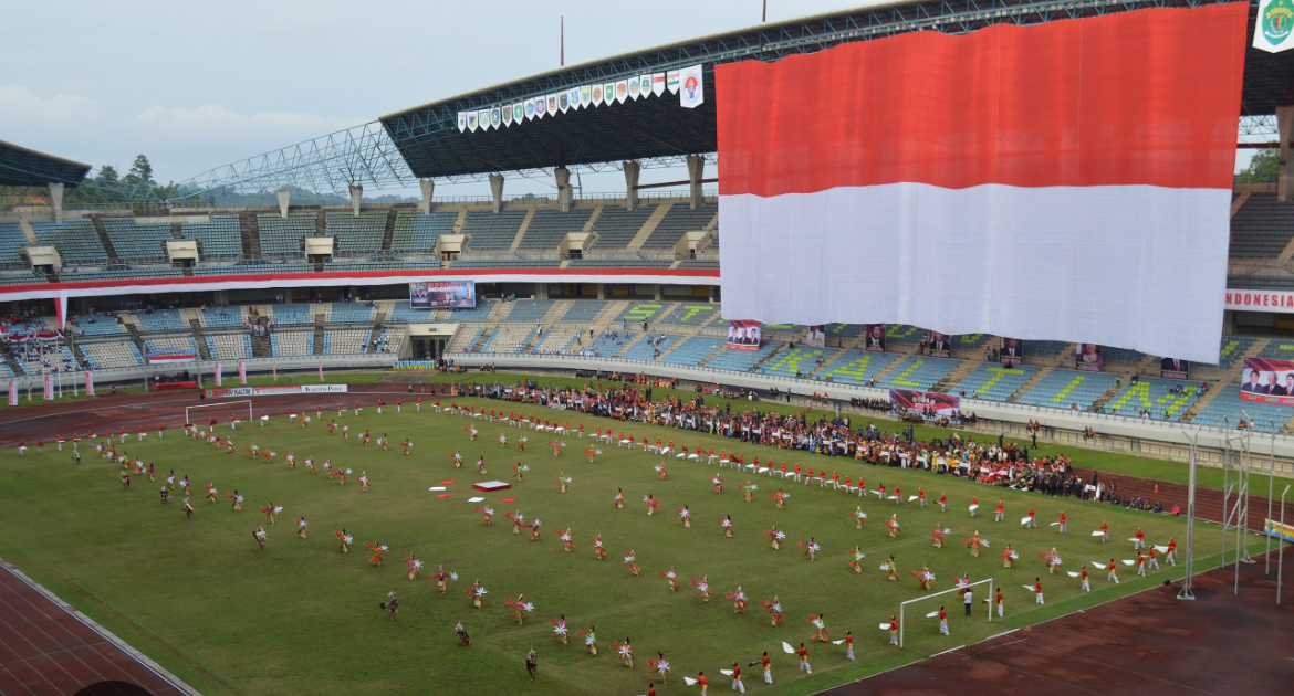 RAMAIKAN: Pemerintah Provinsi Kaltim memusatkan upacara perayaan HUT Kemerdekaan ke-79 Republik Indonesia di Stadion Utama Kaltim, Palaran, pada 17 Agustus 2024. (Istimewa)