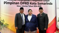 MEMBERSAMAI: Jajaran anggota DPRD Kalimantan Timur turut menghadiri pengangkatan dan pengambilan sumpah anggota DPRD Samarinda periode 2024-2029.